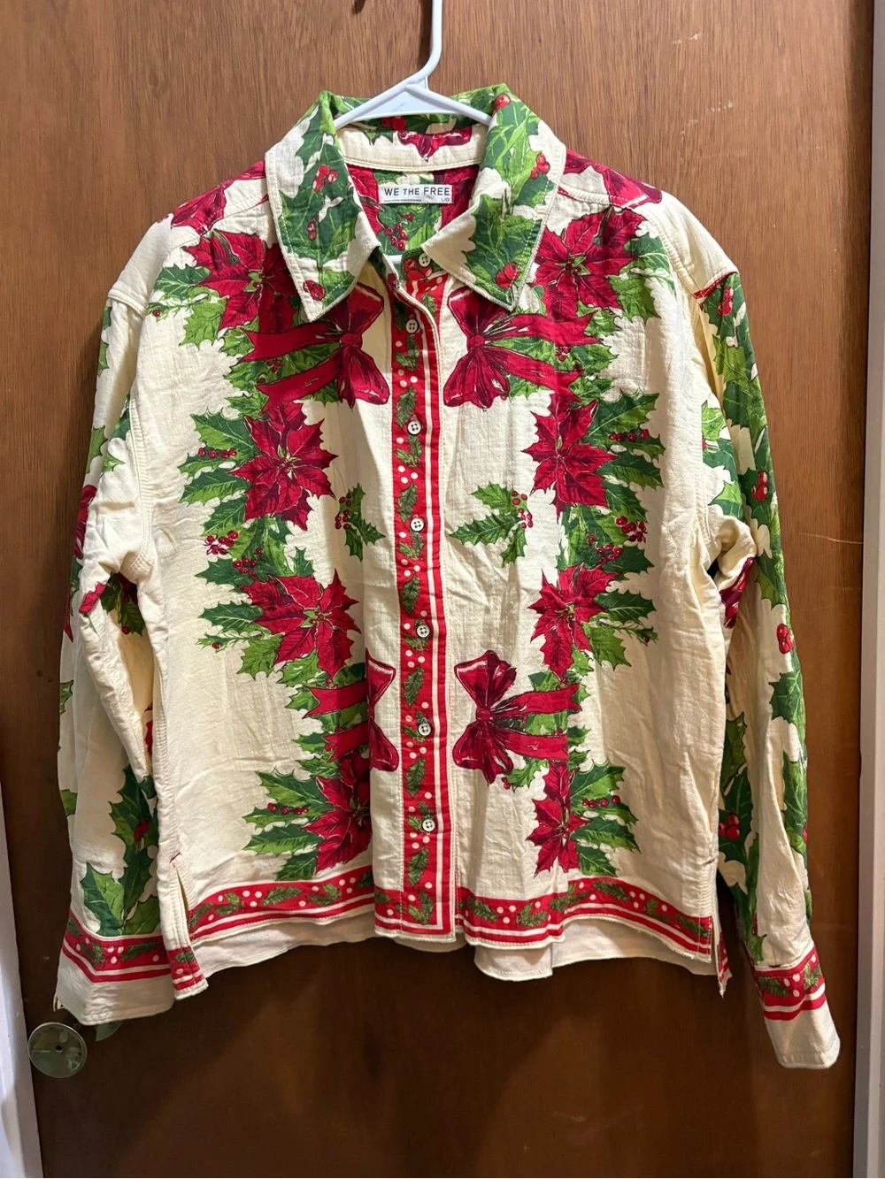 Free People We The Free Holiday Blooms Button Down Shirt